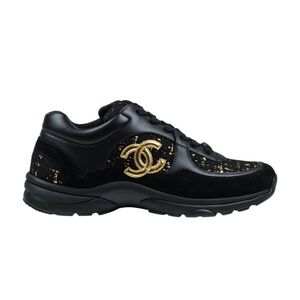 Chanel CC Black/Gold Sneakers